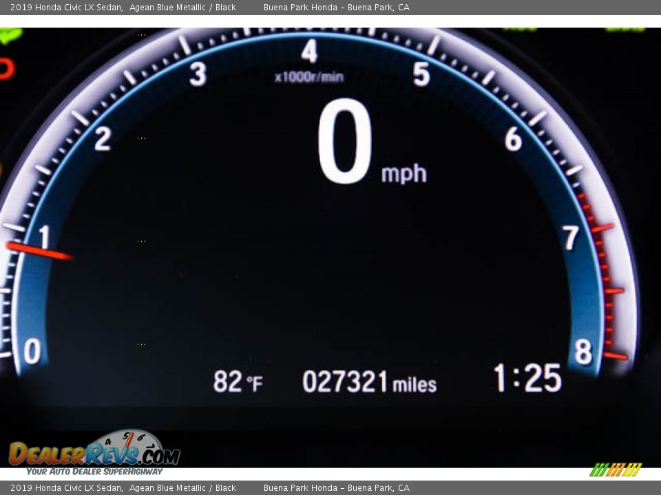 2019 Honda Civic LX Sedan Agean Blue Metallic / Black Photo #6