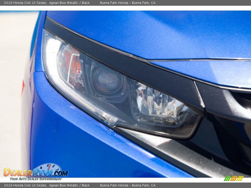 2019 Honda Civic LX Sedan Agean Blue Metallic / Black Photo #8