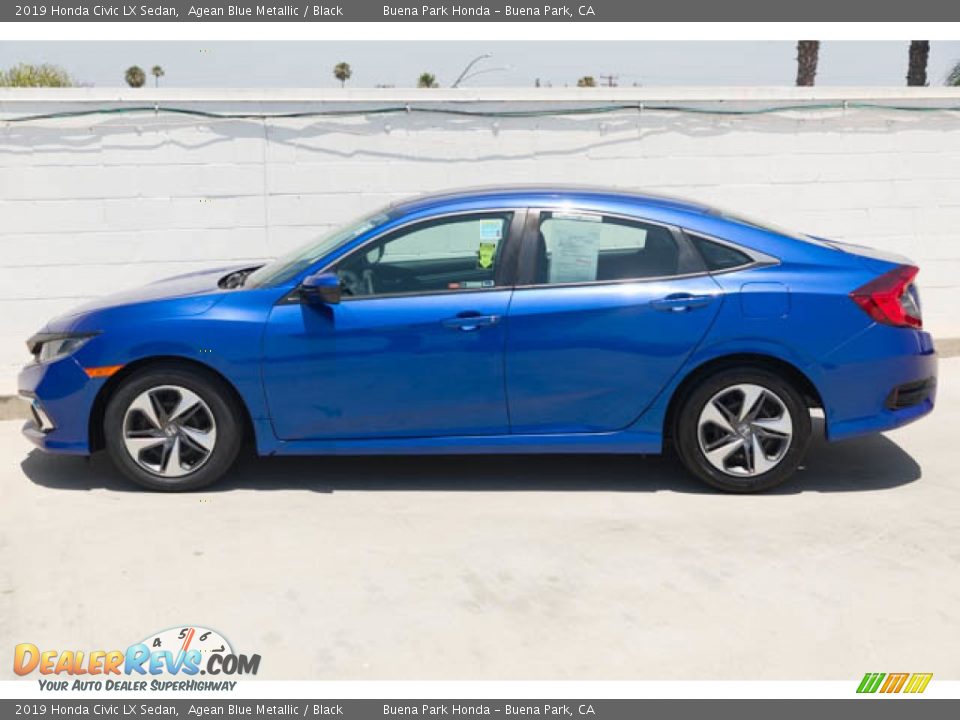 2019 Honda Civic LX Sedan Agean Blue Metallic / Black Photo #10