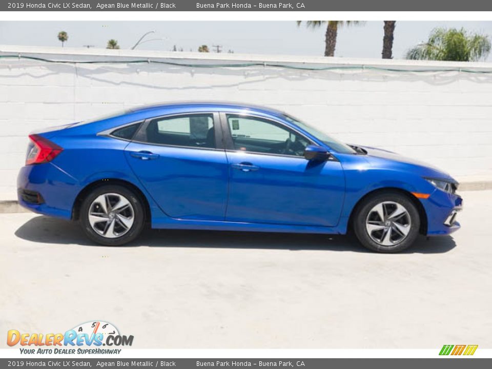 2019 Honda Civic LX Sedan Agean Blue Metallic / Black Photo #14