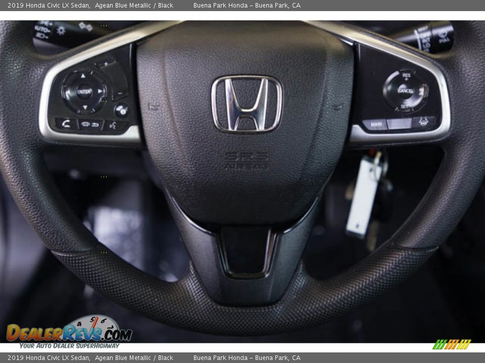 2019 Honda Civic LX Sedan Agean Blue Metallic / Black Photo #15