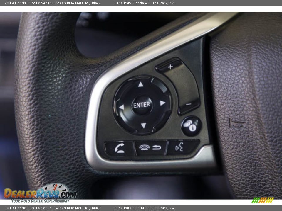 2019 Honda Civic LX Sedan Agean Blue Metallic / Black Photo #16