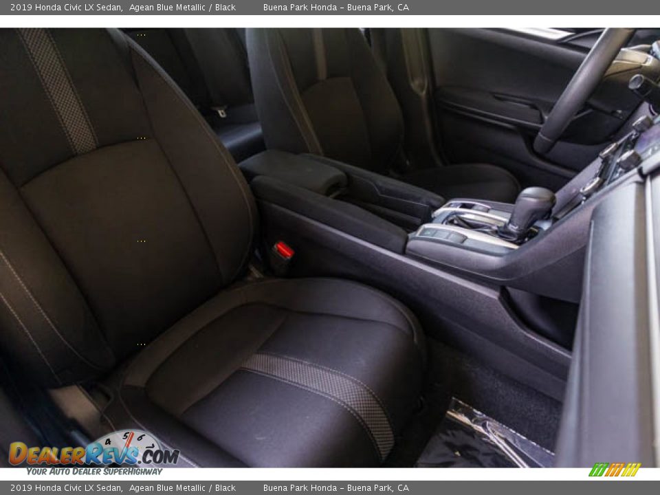 2019 Honda Civic LX Sedan Agean Blue Metallic / Black Photo #24