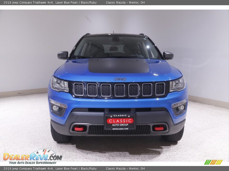 2019 Jeep Compass Trailhawk 4x4 Laser Blue Pearl / Black/Ruby Photo #2