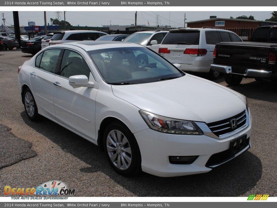 2014 Honda Accord Touring Sedan White Orchid Pearl / Ivory Photo #6