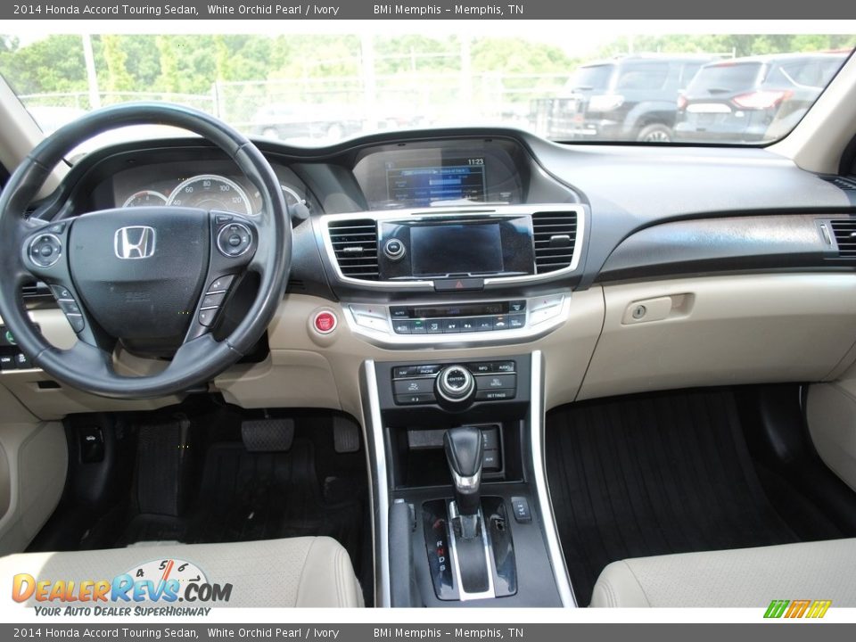 2014 Honda Accord Touring Sedan White Orchid Pearl / Ivory Photo #8