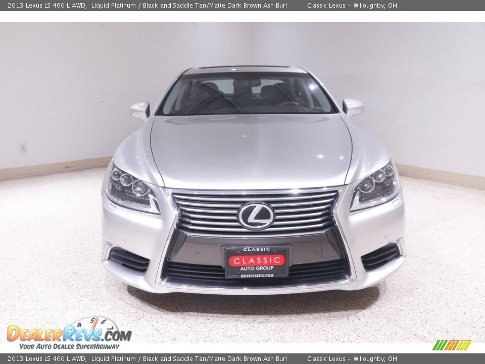 2013 Lexus LS 460 L AWD Liquid Platinum / Black and Saddle Tan/Matte Dark Brown Ash Burl Photo #2