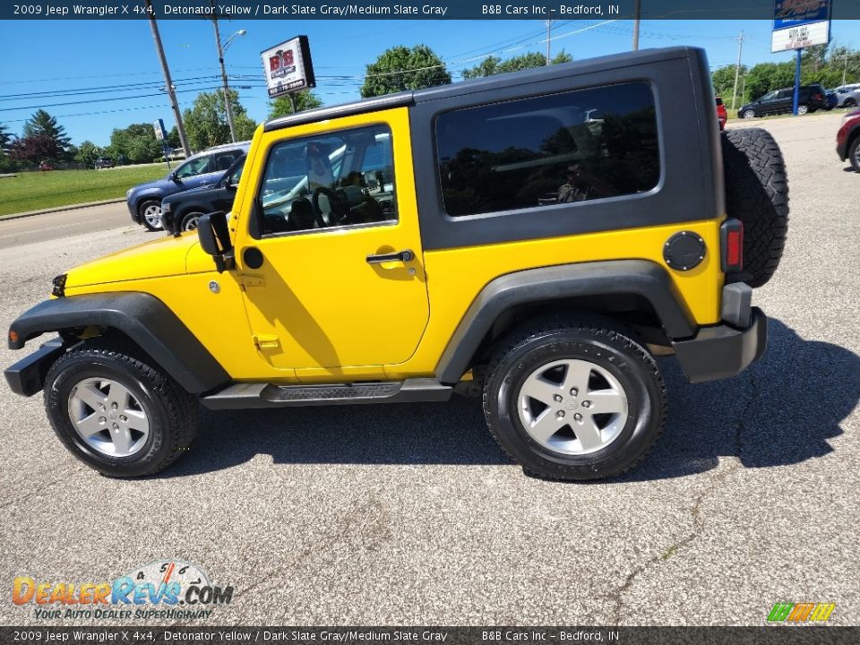 2009 Jeep Wrangler X 4x4 Detonator Yellow / Dark Slate Gray/Medium Slate Gray Photo #4