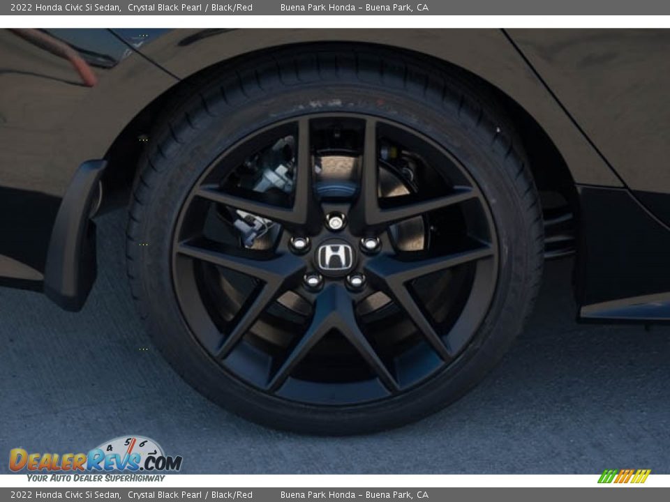 2022 Honda Civic Si Sedan Crystal Black Pearl / Black/Red Photo #10