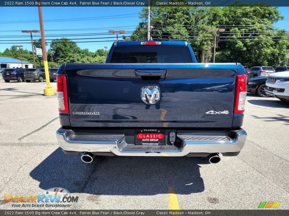 2022 Ram 1500 Big Horn Crew Cab 4x4 Patriot Blue Pearl / Black/Diesel Gray Photo #10