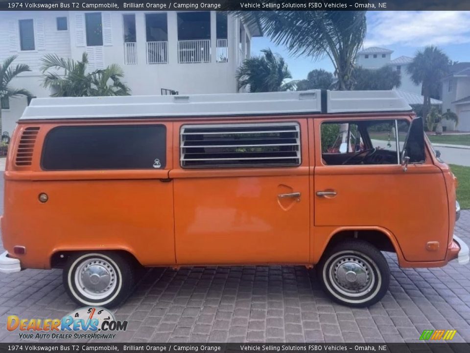 Brilliant Orange 1974 Volkswagen Bus T2 Campmobile Photo #5