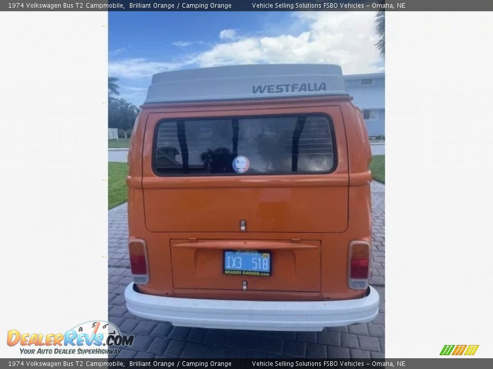 Brilliant Orange 1974 Volkswagen Bus T2 Campmobile Photo #6