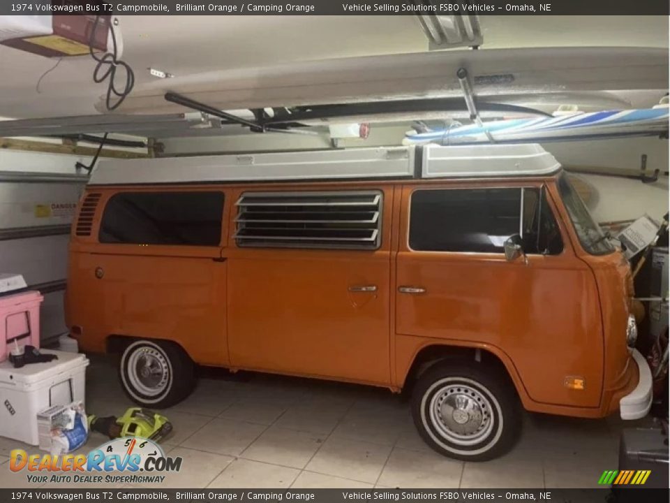 Brilliant Orange 1974 Volkswagen Bus T2 Campmobile Photo #16