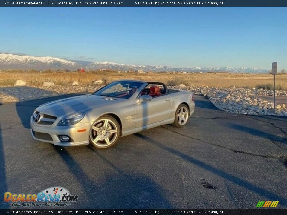 2009 Mercedes-Benz SL 550 Roadster Iridium Silver Metallic / Red Photo #1