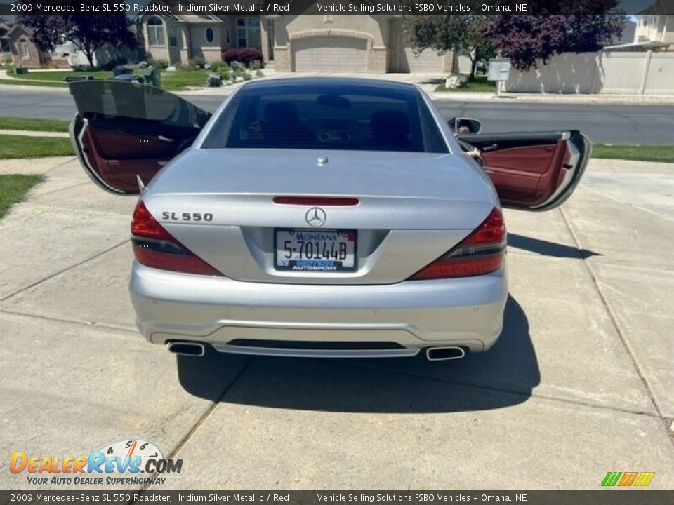 2009 Mercedes-Benz SL 550 Roadster Iridium Silver Metallic / Red Photo #7