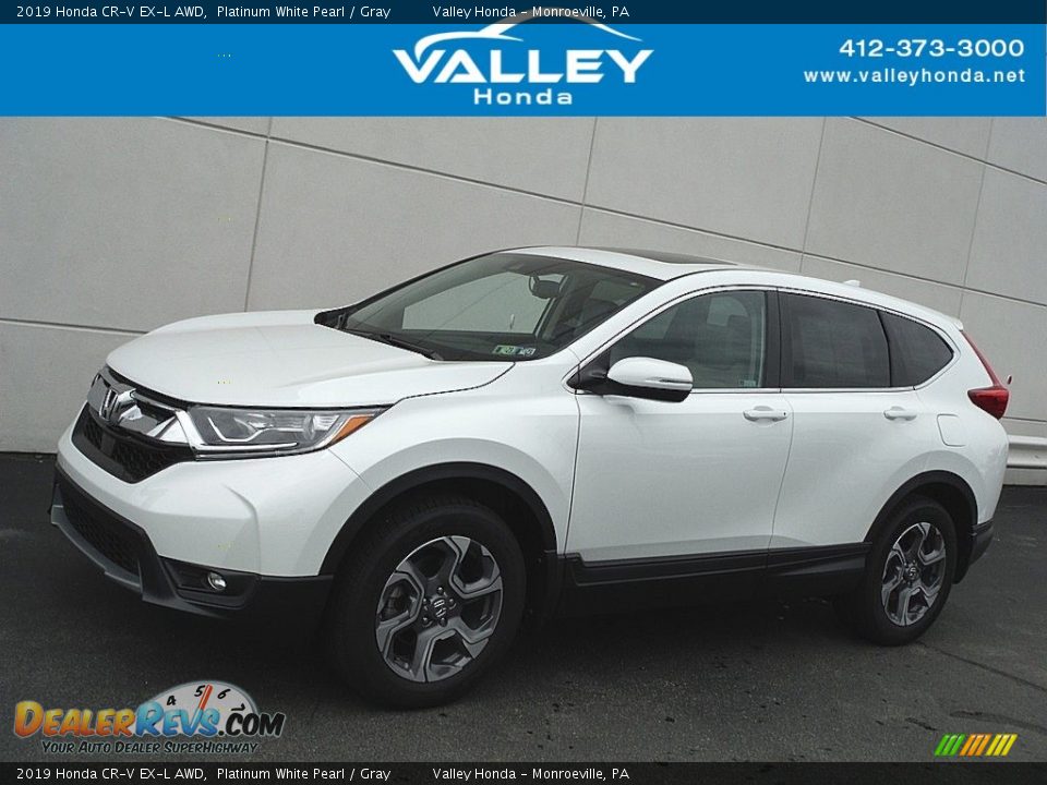 2019 Honda CR-V EX-L AWD Platinum White Pearl / Gray Photo #1