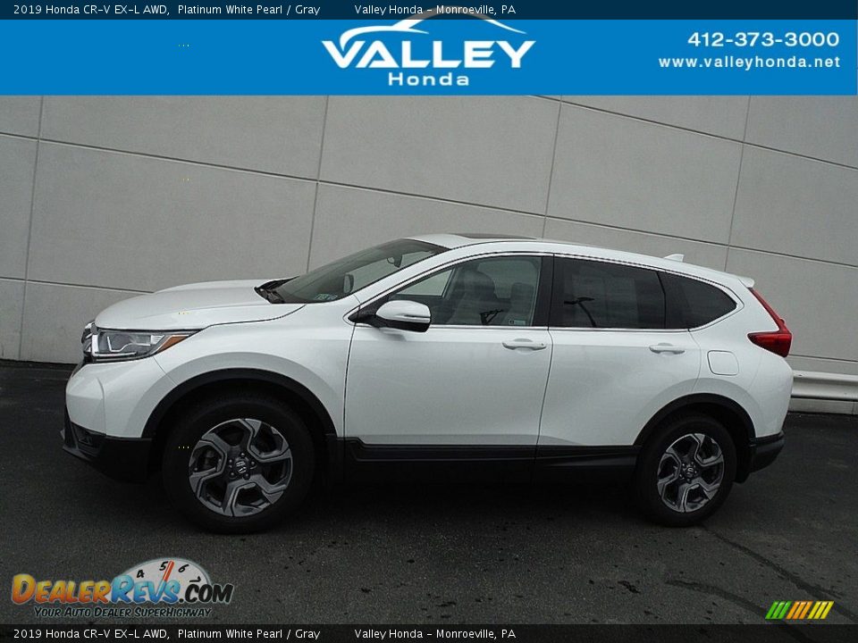 2019 Honda CR-V EX-L AWD Platinum White Pearl / Gray Photo #2