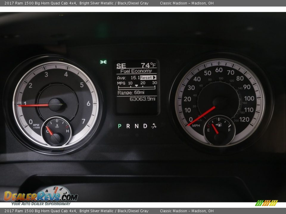 2017 Ram 1500 Big Horn Quad Cab 4x4 Bright Silver Metallic / Black/Diesel Gray Photo #8