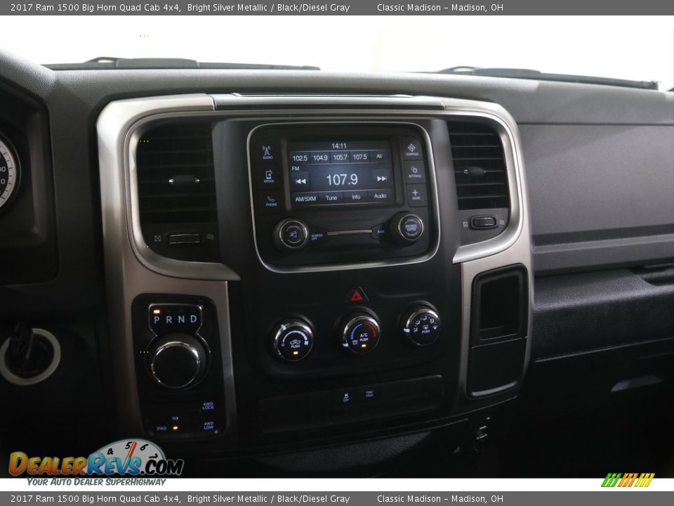 2017 Ram 1500 Big Horn Quad Cab 4x4 Bright Silver Metallic / Black/Diesel Gray Photo #9