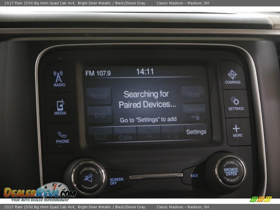 2017 Ram 1500 Big Horn Quad Cab 4x4 Bright Silver Metallic / Black/Diesel Gray Photo #10