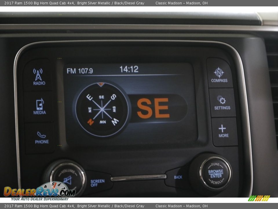 2017 Ram 1500 Big Horn Quad Cab 4x4 Bright Silver Metallic / Black/Diesel Gray Photo #11