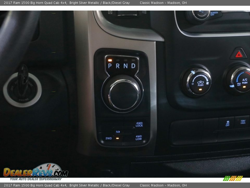 2017 Ram 1500 Big Horn Quad Cab 4x4 Bright Silver Metallic / Black/Diesel Gray Photo #12