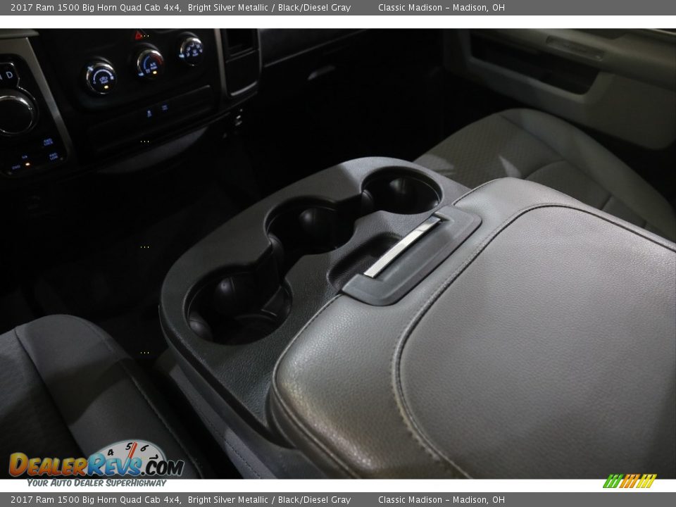 2017 Ram 1500 Big Horn Quad Cab 4x4 Bright Silver Metallic / Black/Diesel Gray Photo #13