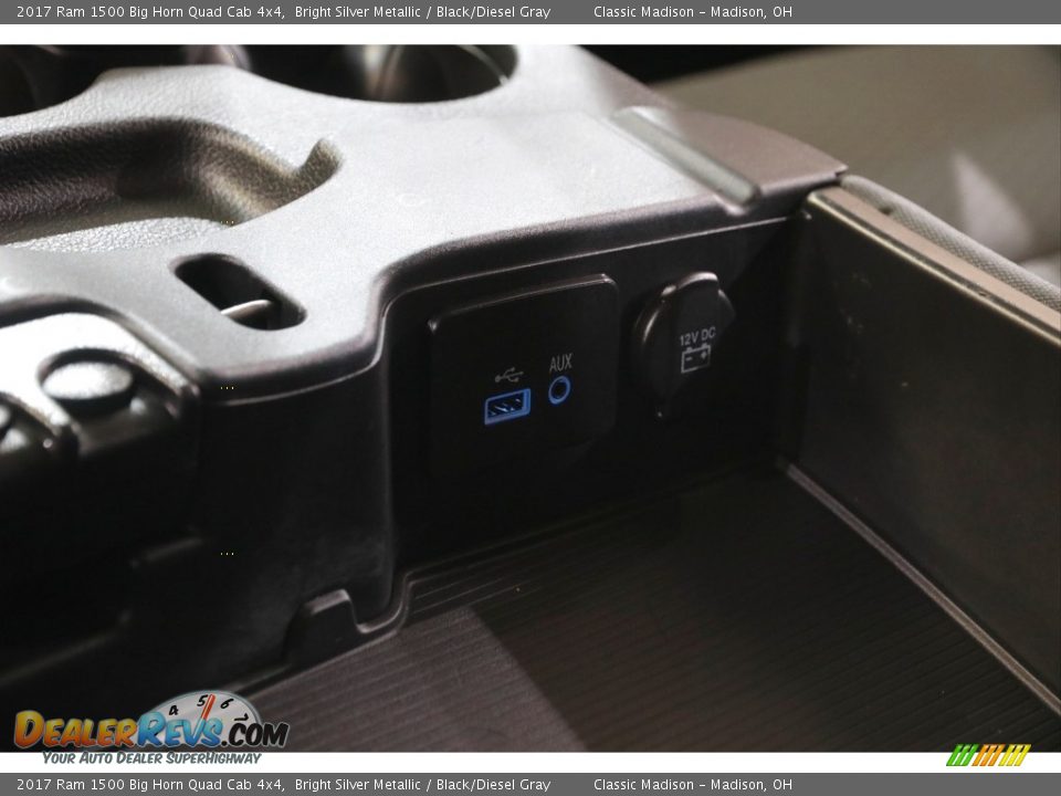 2017 Ram 1500 Big Horn Quad Cab 4x4 Bright Silver Metallic / Black/Diesel Gray Photo #14