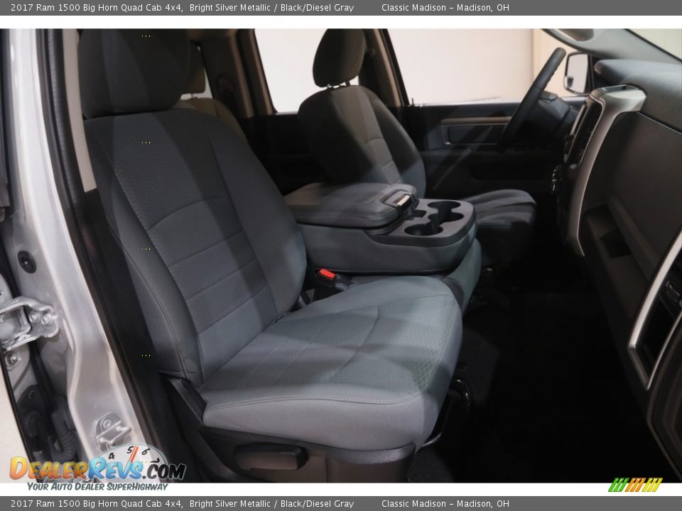 2017 Ram 1500 Big Horn Quad Cab 4x4 Bright Silver Metallic / Black/Diesel Gray Photo #15