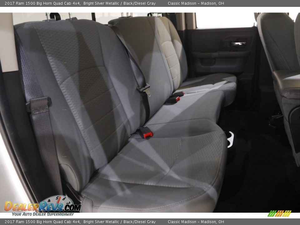 2017 Ram 1500 Big Horn Quad Cab 4x4 Bright Silver Metallic / Black/Diesel Gray Photo #16