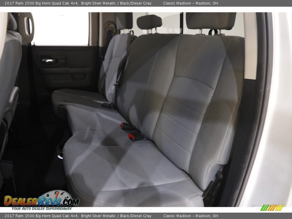 2017 Ram 1500 Big Horn Quad Cab 4x4 Bright Silver Metallic / Black/Diesel Gray Photo #17