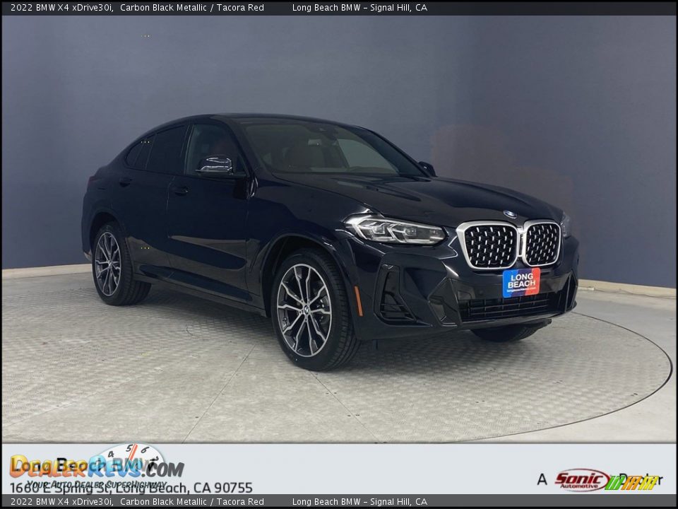 2022 BMW X4 xDrive30i Carbon Black Metallic / Tacora Red Photo #1