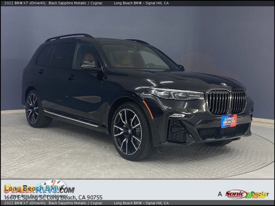 2022 BMW X7 xDrive40i Black Sapphire Metallic / Cognac Photo #1