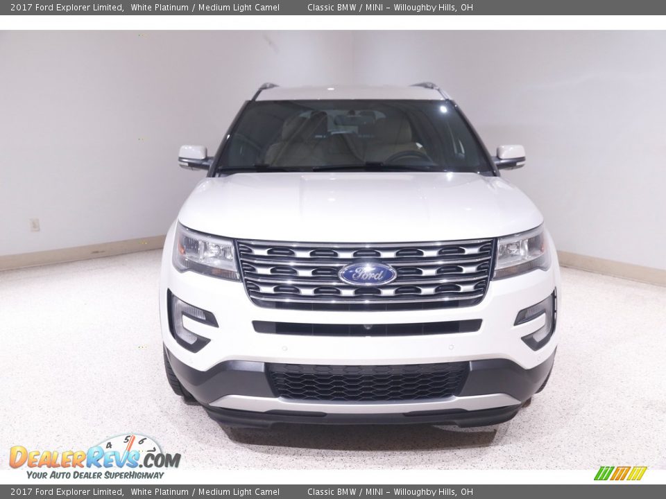 2017 Ford Explorer Limited White Platinum / Medium Light Camel Photo #2