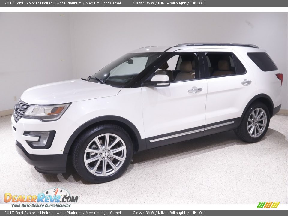 2017 Ford Explorer Limited White Platinum / Medium Light Camel Photo #3