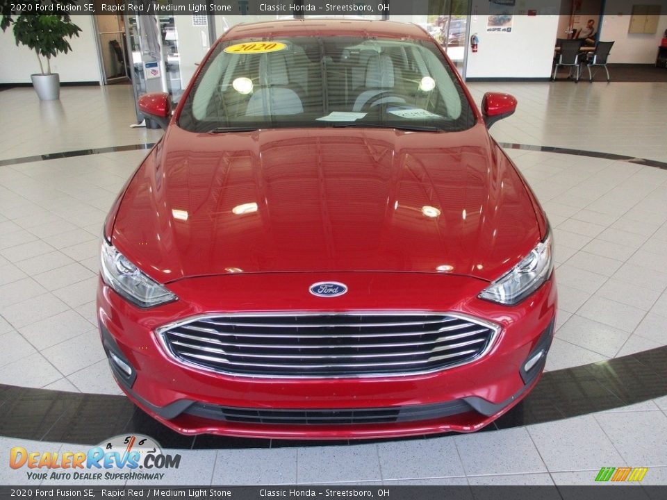 2020 Ford Fusion SE Rapid Red / Medium Light Stone Photo #2