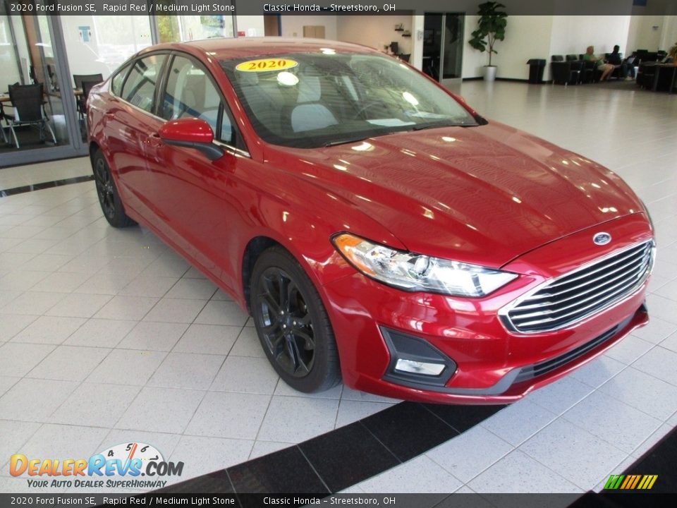 2020 Ford Fusion SE Rapid Red / Medium Light Stone Photo #3