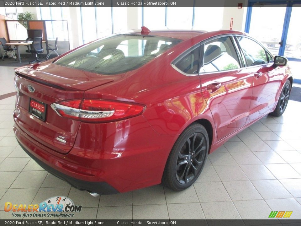 2020 Ford Fusion SE Rapid Red / Medium Light Stone Photo #7