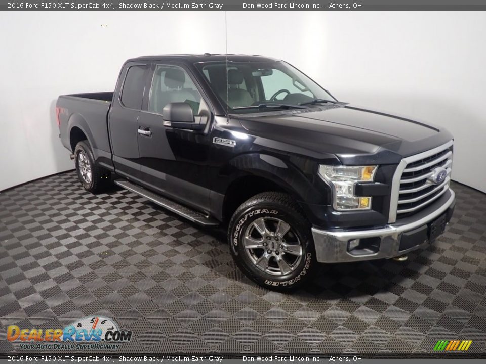 2016 Ford F150 XLT SuperCab 4x4 Shadow Black / Medium Earth Gray Photo #4