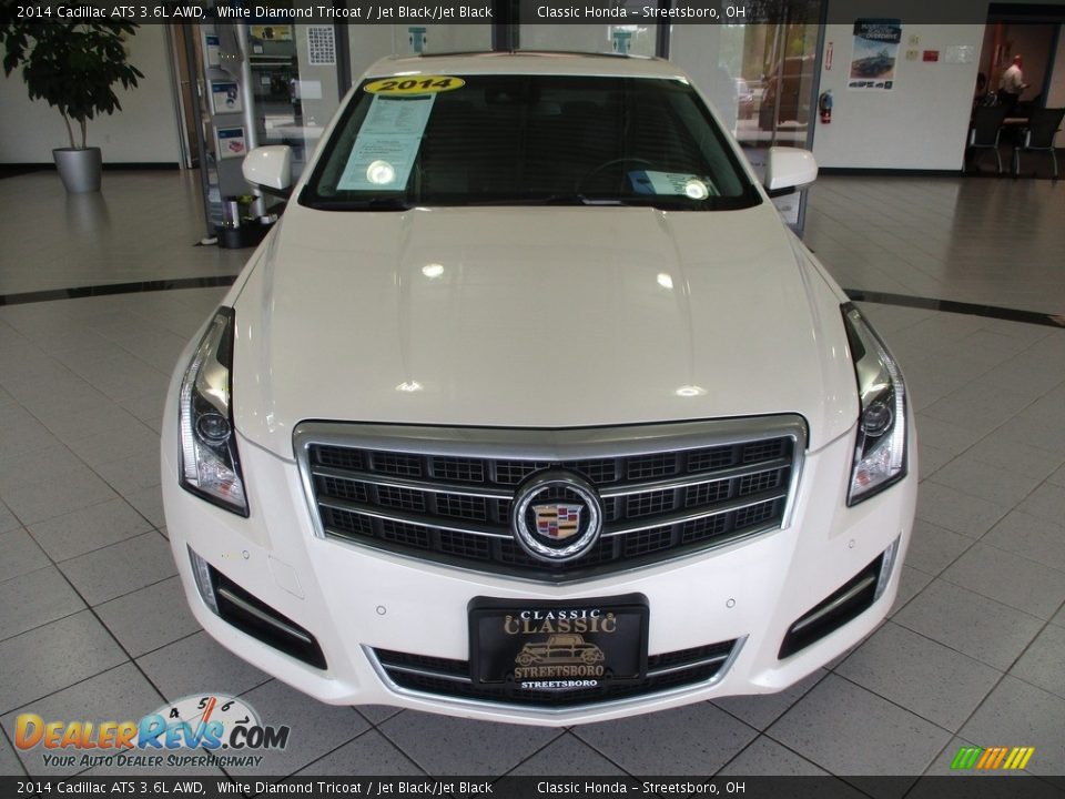 2014 Cadillac ATS 3.6L AWD White Diamond Tricoat / Jet Black/Jet Black Photo #2