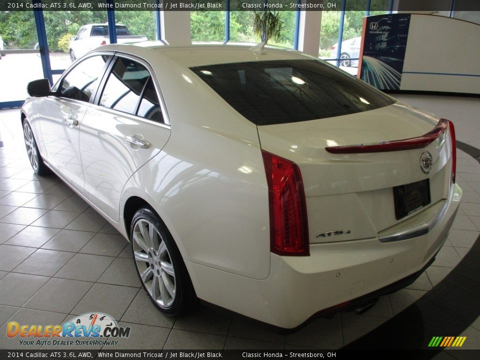 2014 Cadillac ATS 3.6L AWD White Diamond Tricoat / Jet Black/Jet Black Photo #9