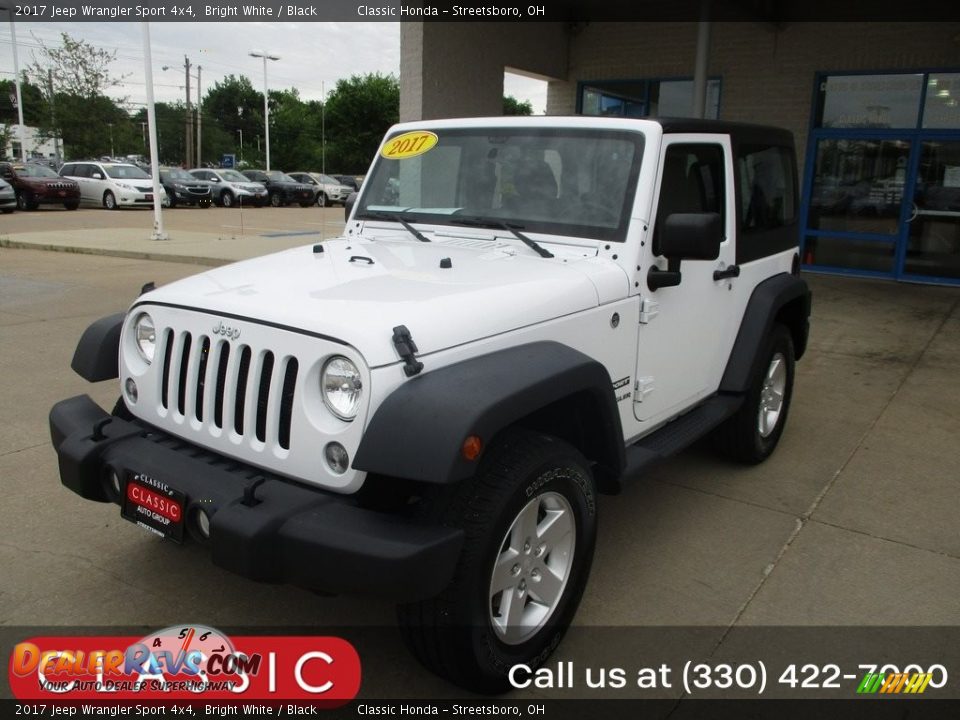 2017 Jeep Wrangler Sport 4x4 Bright White / Black Photo #1