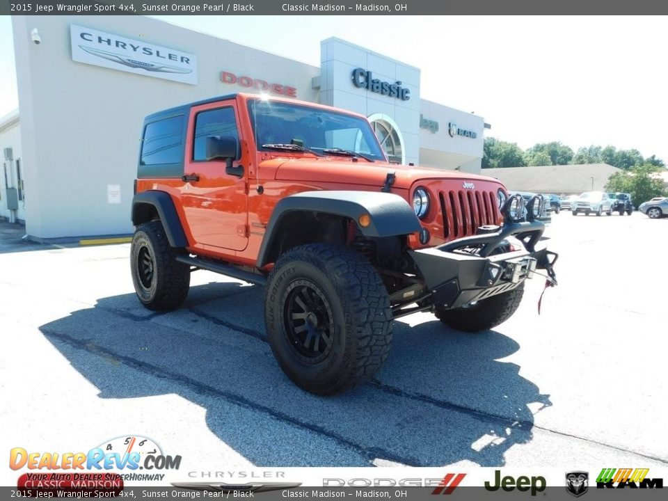 2015 Jeep Wrangler Sport 4x4 Sunset Orange Pearl / Black Photo #1