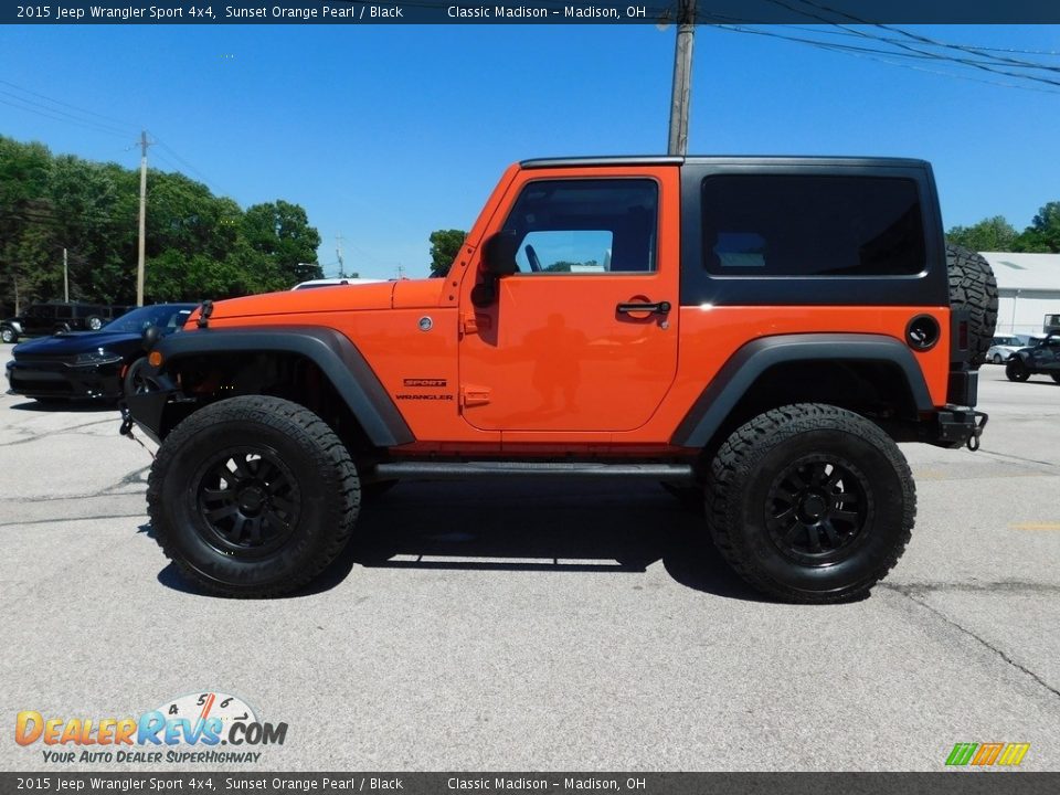 2015 Jeep Wrangler Sport 4x4 Sunset Orange Pearl / Black Photo #2