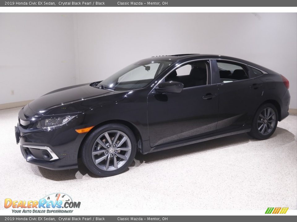 2019 Honda Civic EX Sedan Crystal Black Pearl / Black Photo #3