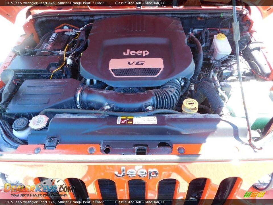 2015 Jeep Wrangler Sport 4x4 Sunset Orange Pearl / Black Photo #15