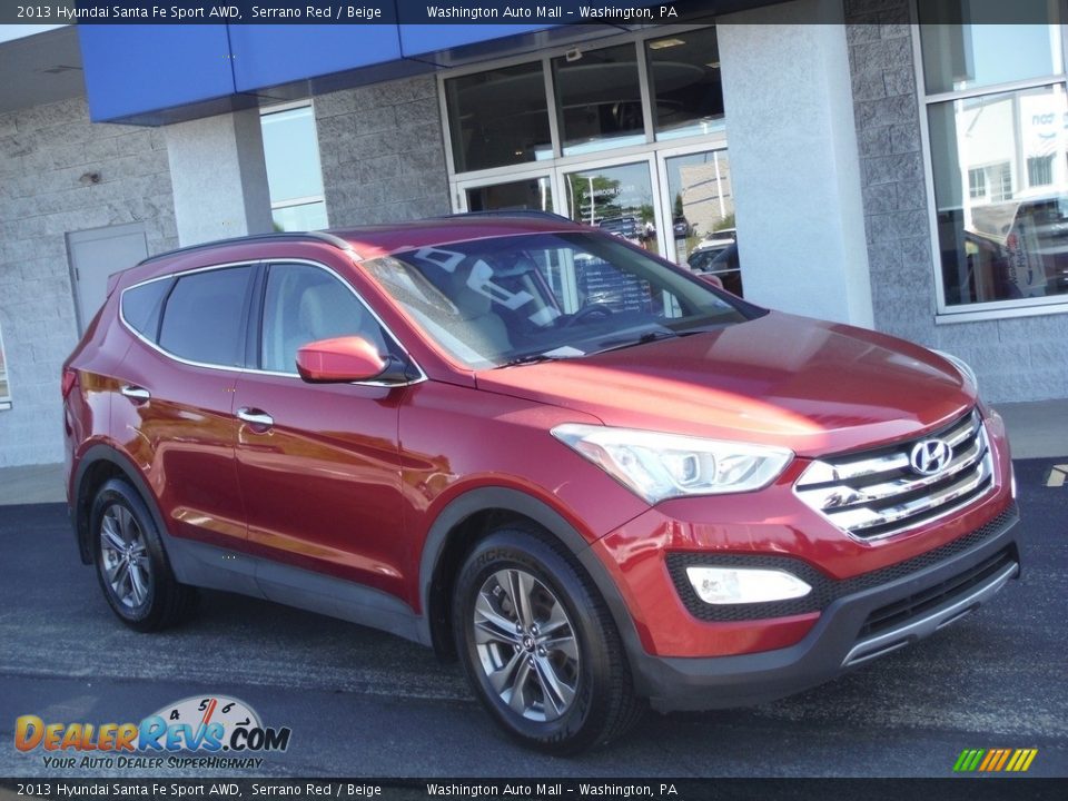 2013 Hyundai Santa Fe Sport AWD Serrano Red / Beige Photo #1