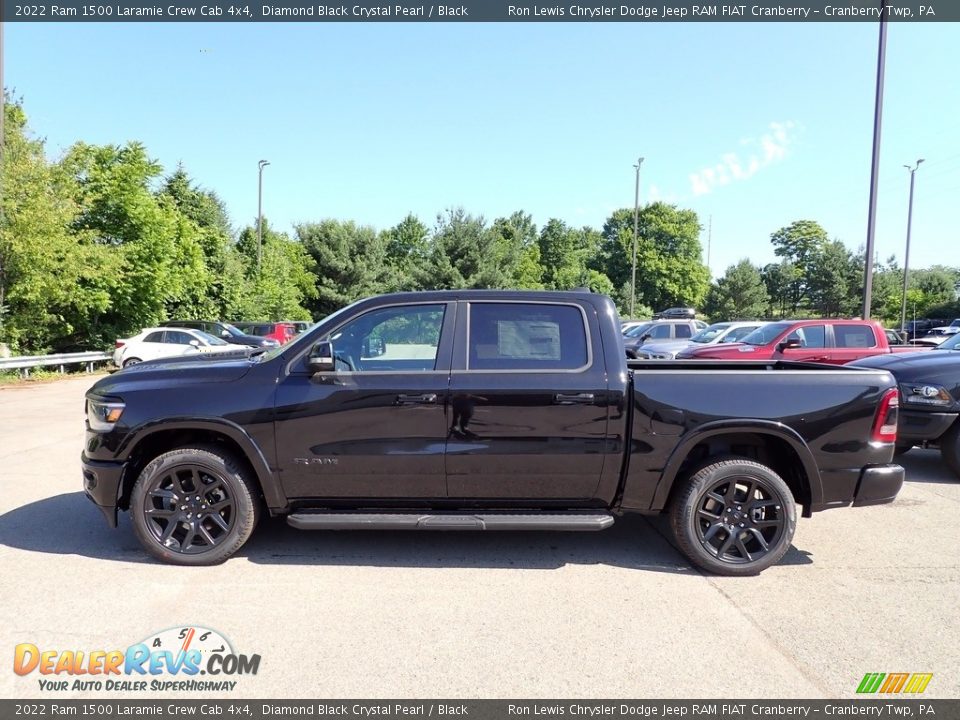 Diamond Black Crystal Pearl 2022 Ram 1500 Laramie Crew Cab 4x4 Photo #2