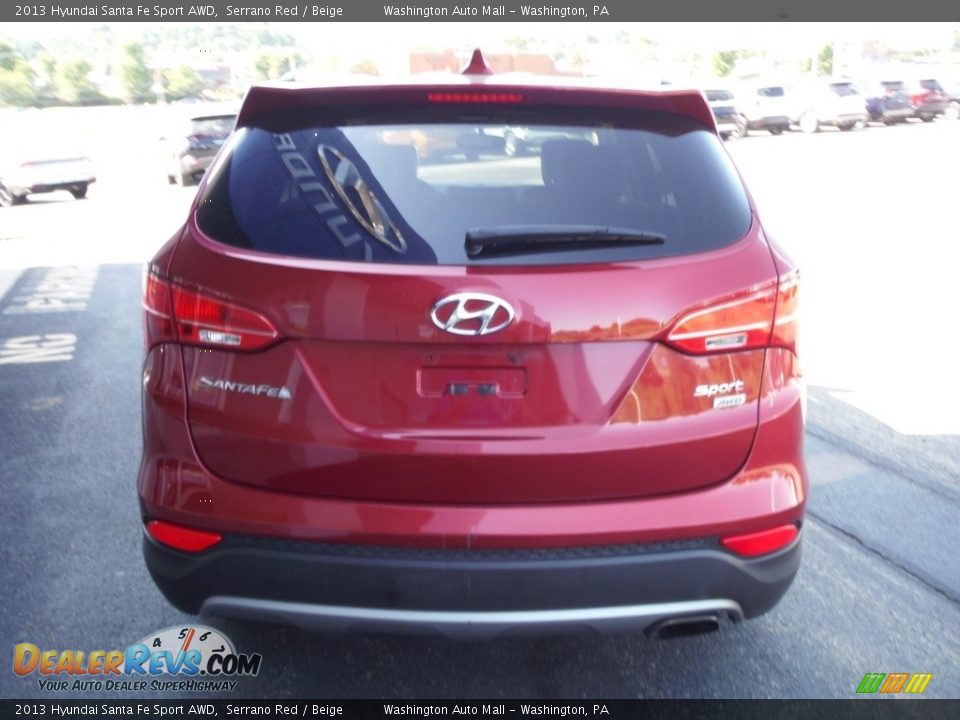 2013 Hyundai Santa Fe Sport AWD Serrano Red / Beige Photo #7