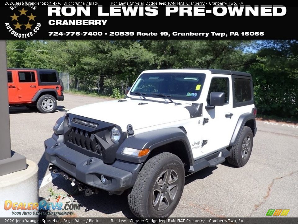 2020 Jeep Wrangler Sport 4x4 Bright White / Black Photo #1